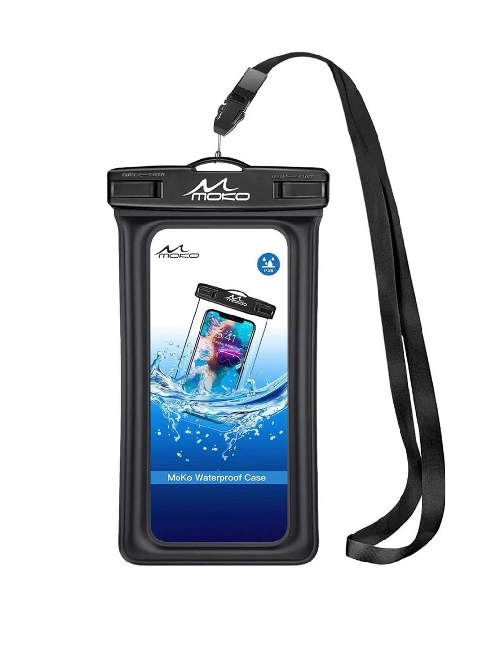 MoKo IPX8 Waterproof Floating Phone Pouch Case Black NWT